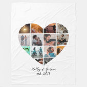Hart Foto Collage Love Couple Family Fleece Deken (Voorkant)
