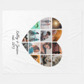 Hart Foto Collage Love Couple Family Fleece Deken (Voorkant (Horizontaal))