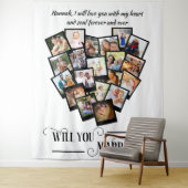 Hart Foto Collage Love You Trouw Aan Mij Achtergro Wandkleed (In situ)