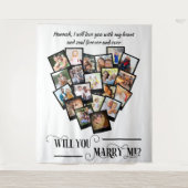 Hart Foto Collage Love You Trouw Aan Mij Achtergro Wandkleed (Voorkant)