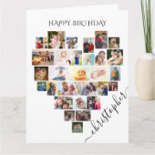 Hart Foto Collage Persoonlijk Manuscript Dag Kaart (Voorkant)