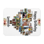Hart Foto Collage Persoonlijk Manuscript Dag Magneet (Horizontaal)