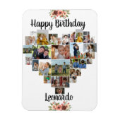 Hart Foto Collage Persoonlijk Manuscript Dag Magneet (Verticaal)