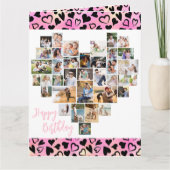 Hart Foto Collage Pink Heart Elke leeftijd Kaart (Voorkant)