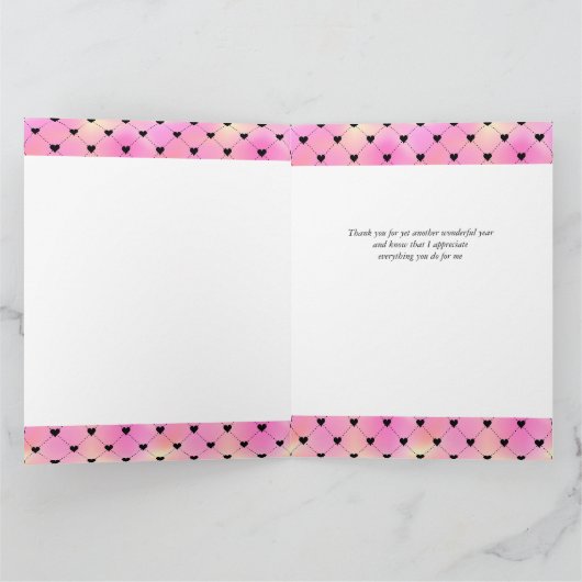 Hart Foto Collage Pink Love Hearts Jubileum Kaart (Binnen)