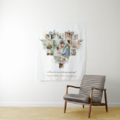 Hart Foto Collage Romantisch Paar Bruiloft Wandkleed (In situ)