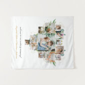 Hart Foto Collage Romantisch Paar Bruiloft Wandkleed (Voorkant (horizontaal))