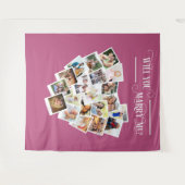 Hart Foto Collage Wil je met me trouwen Roze Wandkleed (Voorkant (horizontaal))