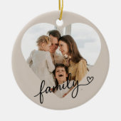 Hart Foto Familie Ornament – Gepersonaliseerd (Voorkant)