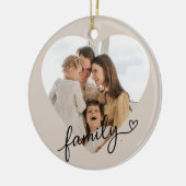 Hart Foto Familie Ornament – Gepersonaliseerd (Links)