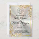 Hart, Foto & Goud Lijst op White Pearl Save The Date (Achterkant)