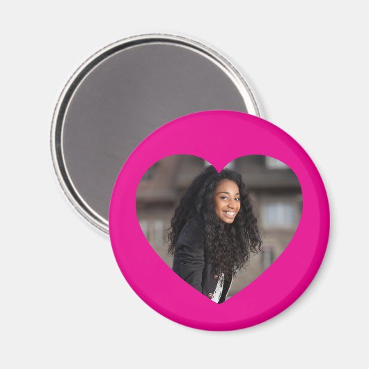 Hart Foto Heet Roze Magneet (Voorkant / Achterkant)