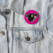 Hart Foto Heet Roze Ronde Button 5,7 Cm (In situ)