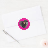 Hart Foto Heet Roze Ronde Sticker (Envelop)
