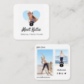 Hart Foto Lijst Personal Trainer kettlebell Vierkante Visitekaartje (Voorkant / Achterkant)