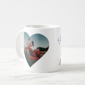Hart Foto met Paarse en Rode Liefde Berichten Koffiemok (Voorkant links)