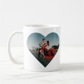 Hart Foto met Paarse en Rode Liefde Berichten Koffiemok (Links)