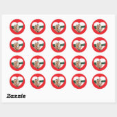 Hart Foto Rood Ronde Sticker (Vel)