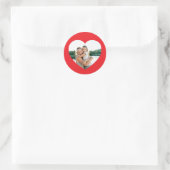 Hart Foto Rood Ronde Sticker (Tas)