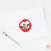 Hart Foto Rood Ronde Sticker (Envelop)