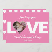 Hart Foto Valentijn Gezegend met Liefde Feestdagenkaart (Voorkant / Achterkant)