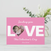 Hart Foto Valentijn Gezegend met Liefde Feestdagenkaart (Staand voorkant)