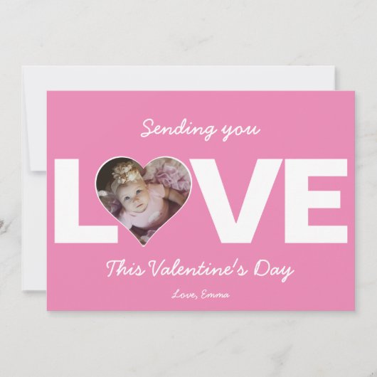 Hart Foto Valentijnsdag Liefde sturen Feestdagenkaart (Voorkant)