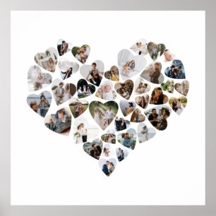 Hart Fotocollage 39 foto's Valentijnsdag Poster