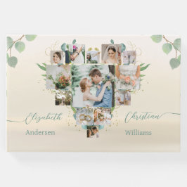 Hart Fotocollage Eucalyptus Bruiloft Gastenboek