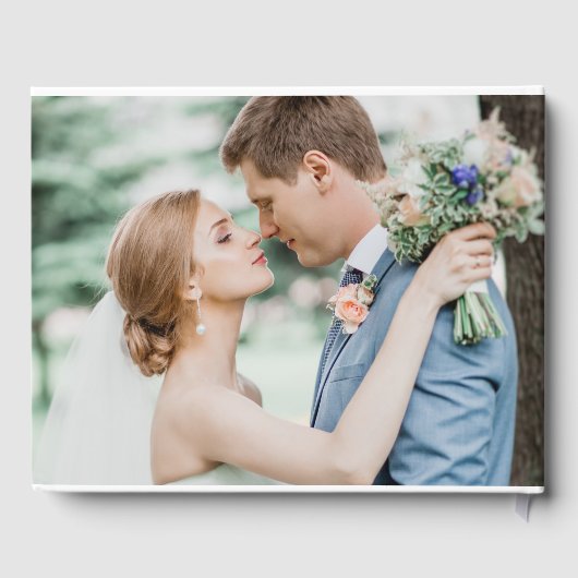 Hart Fotocollage Eucalyptus Bruiloft Gastenboek (Achterkant)