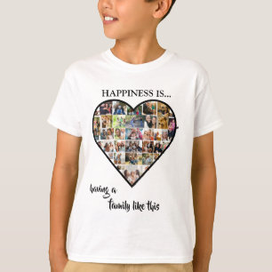 Hart Fotocollage Gelukkig zijn met een familie T-shirt
