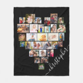 Hart Fotocollage met scriptnaam Fleece Deken (Voorkant)
