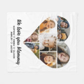 Hart Fotocollage We Love You Mama Fleece Deken (Voorkant (Horizontaal))