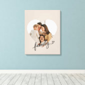 Hart Fotofamilie Uitgerekt Canvas Print (Insitu (Houten vloer))