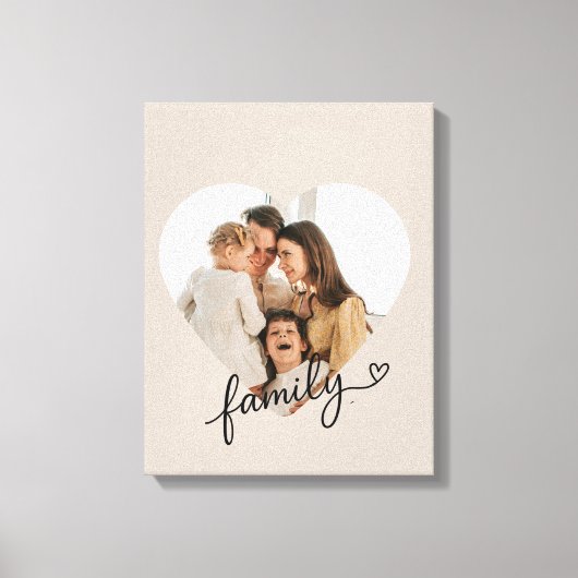 Hart Fotofamilie Uitgerekt Canvas Print (Voorkant)
