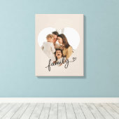 Hart Fotofamilie Uitgerekt Canvas Print (Insitu (Houten vloer))