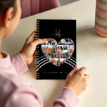 Hart Fotoraster Collage Layout regenboogmonogram Planner<br><div class="desc">Moderne fotoraster van het hartfotoraster met meerdere fotosjablonen om uw favoriete fotoherinneringen toe te voegen. Voeg jouw naam samen met je monogram toe. Fun roze en blauwe regenboog worden toegevoegd achter de collage van het fotohart. De achterkant heeft meerdere hartfoto's en een leuk regenboogvormig vormgegeven. Ontworpen door: Muthology Papery.</div>