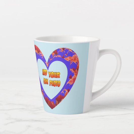 Hart Fotosjabloonkoeling. BG Latte Mok (Rechts)