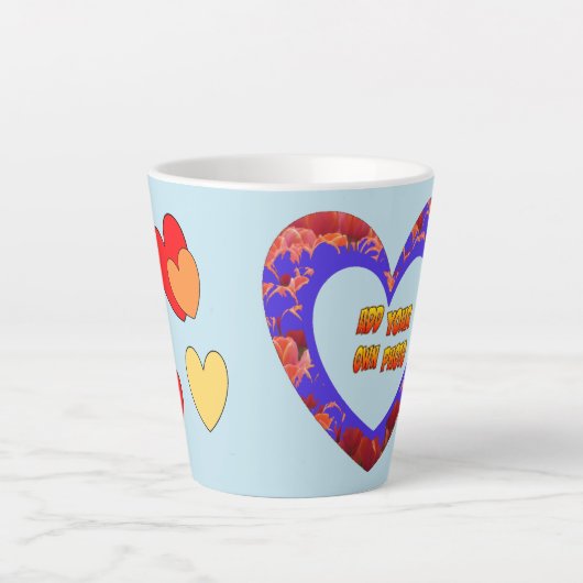 Hart Fotosjabloonkoeling. BG Latte Mok (Voorkant)