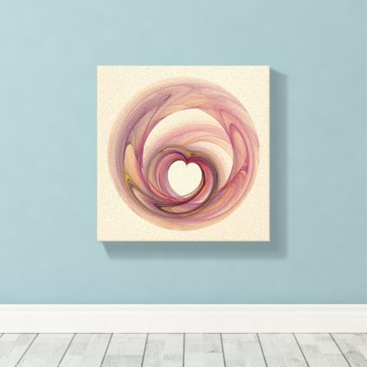 Hart Fractal Canvas Afdruk (Insitu (Houten vloer))