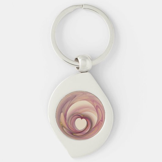 Hart Fractal metal Sleutelhanger (Voorkant)