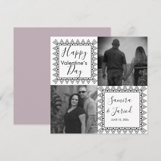 Hart Frame Zwart Wit Foto Valentijnskaart (Voorkant / Achterkant)