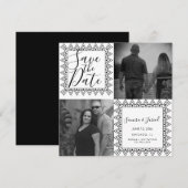 Hart Frame  Zwart Wit  Fotocollagekaart (Voorkant / Achterkant)