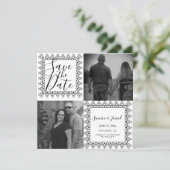 Hart Frame  Zwart Wit  Fotocollagekaart (Staand voorkant)