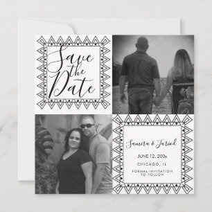 Hart Frame  Zwart Wit  Fotocollagekaart
