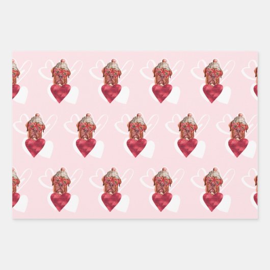 Hart Frans Mastiff Hondenliefhebber Valentijnse Gi Inpakpapier Vel (Voorkant 2)