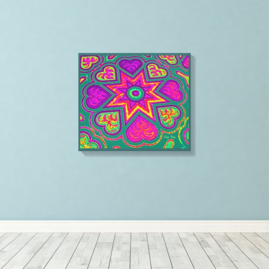 'Hart Full of Love'-paneelafdrukken (rechten) (gro Canvas Afdruk (Insitu (Houten vloer))