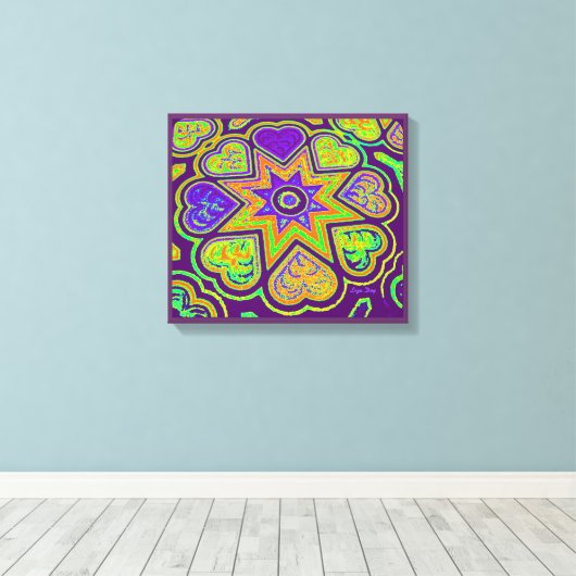 'Hart Full of Love'-paneelafdrukken (rechten) (pri Canvas Afdruk (Insitu (Houten vloer))