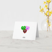 Hart Fuzzies Kleine Horizontale Wenskaart Kaart (Gele Bloem)