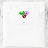 Hart Fuzzies Ovale Sticker (Tas)